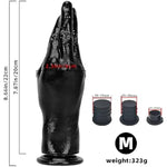 Realistic Hand Dildo With Massage Gun Adapter Black Forearm Dildo Anal Butt Plug Anal & Vaginal Masturbation Adult Sex Toy(M)
