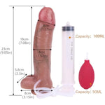 9.05" Realistic Prepuce Glans Squirting Dildo Ejaculating Anal Toy, Suction Cup G-Spot Hands-Free Soft Cumming Dildos,Sex Toy For Women Masturbate Gay Men Solo Couples Pleasure