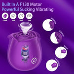 Rose Sucking Vibrator for Women with 10 Modes and Magnetic Charger