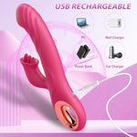 3 In 1 Sex Toys Rabbit Vibrators Dildo - Adult Toys Clitoris G Spot Vibrator With 10 Wiggling & Vibrating & Licking Modes, Adult Sex Toys For Women And Couples Female Vibrator Clitoral Stimulator
