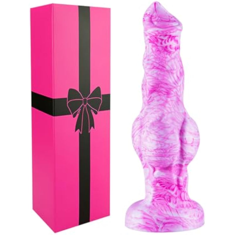6 Inch Silicone Small Wolf Dog Knot Dildo Alien For Beginner, 5 Inch Animal Furry Canine Anal Dildo With Suction Cup, Realistic Monster Fantasy Dildos Anal Plug For Strap On Sex Toy For Women Men Pink