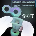 Silicone Penis Sleeve Cock Ring Blue Green Purple Glow In The Dark Thick Hollow Knot Dildo Penis Enlarger Penis Rings Short Penis Sheath Testicle Toys Cock Sleeve Reusable Adult Sex Toy Couple (S)