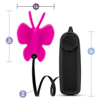 Luxe - Butterfly Teaser - Platinum Silicone Multi Speed Battery Powered Vaginal Stimulator - Ipx7 Submersible Waterproof Bullet - Latex Free - Sex Toy For Women Couples - Fuchsia