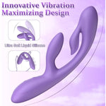 G-Spot Clitoral Rabbit Vibrator For Woman - 3 In 1 High-Frequency Vaginal Anal Dildo Massager With 10 Vibration Modes, Waterproof Liquid Silicone Adult Sex Toys U-Spot Stimulator For Female Orgasm