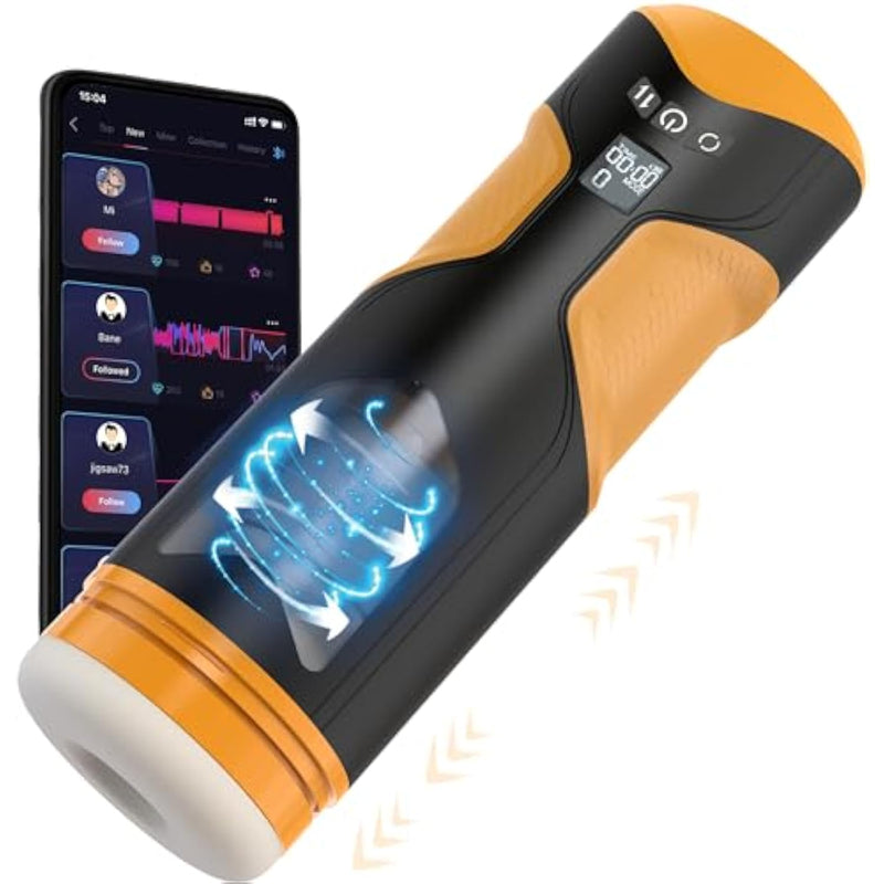 Masturbator App Controlled Sex Machine, Male Masturbator Cup With 8 Thrusting And Rotating, Adult Sex Toys With Realistic Textured