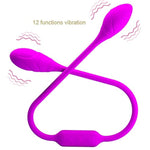 Double Ended Vibrator with 12 Vibration Settings and Rechargeable Double Penetration Design