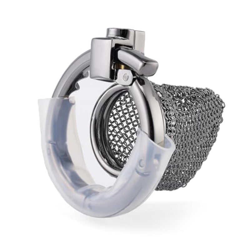 Male Chastity Cage,Stainless Steel Male Chastity Devices Flexible Mesh Chain Cock Cages Breathable And Comfortable?Adult Sex Toys For Man Flexible Mesh Chain Cock Cages