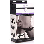 Power Pegger Black Silicone Vibrating Double Dildo With Harness