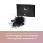 Pom Pom Feather Tickler – Soft Marabou Feather Sensual Teaser – Body Tickle Toy For Couples – Luxury Erotic Massage & Foreplay Accessory – Black