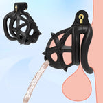 Male Cock Cage Chastity Device With Removable Silicone Spikes Fetish Tease Resin Chastity Locked Cage For Penis Exercise (Short)