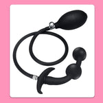 Inflatable Butt Plug Silicone With 2 Steel Balls Anal Balloon Pump With Quick Release Valve Stretch Anal Sex Toys For Beginners And Advanced Users Adult Sex Toys & Games