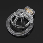 Small Lightweight Chastity Device Hollow Ventilation Penis Lock With 4 Penis Rings Invisible Sissy Lock Chastity Clear Adult Bondage Fetish Adult Sex Toys (B)