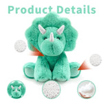 Triceratops Stuffed Animal Toys, 8.5 Inch Soft And Cuddly Triceratops Plush Animals Toy, Cute And Realistic Stuffed Animals Gifts For Boys And Girls Soft Toy For Kids