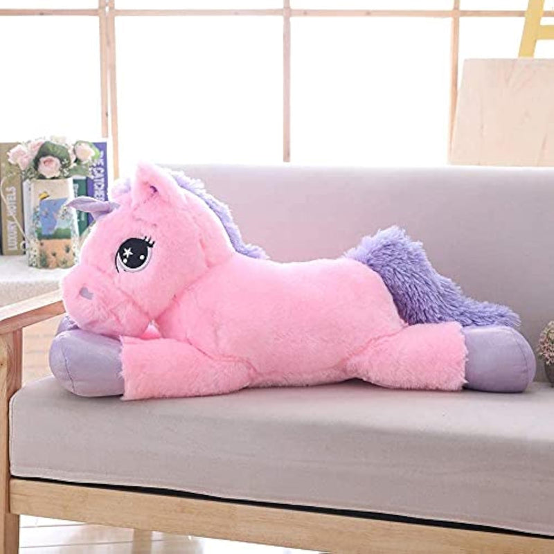 24" Big Unicorn Stuffed Animal, Giant Animal Plush Pillow Unicorn Body Hugging Pillow For Girls, Gift For Christmas Birthday Valentine'S Day