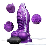 Fantasy Squirt Dildo With Ejaculatory Function - Purple Silicone Dildos With Enema Bulb, Realistic Prostate Toy With Suction Cup, Monster Peins Sex Toy For Men And Women (Purple-D220-M)