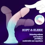 Women Sex Toys Dildo Vibrator -7.5” Silicone Realistic Dildos With Suction Cup For Women Vagina Anal Sex, 9 Vibration, Macaron Gradient Slim Dildo Lifelike Penis Vibrator Adult Toys & Games