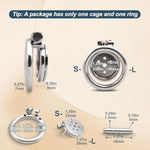 Inverted Chastity Cage Large Metal Male Chastity Cage With Metal Penis Plug Spiked Chastity Device Penis Cage Anti-Off Ring Flat Chastity Urethral Catheter For Male Adult Sex Toys(L-45Mm Ring)