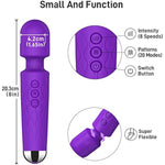 Rechargeable Personal Wand Massager + 17.3 Inch Long Realistic Huge Thick Dildo