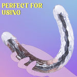 Double Ended Dildo Clear Realistic Dildo, Anal Dildo With Internal Bendable Stand, G-Spot Penis Dildo For Vagina Anal, Sex Toys For Couple