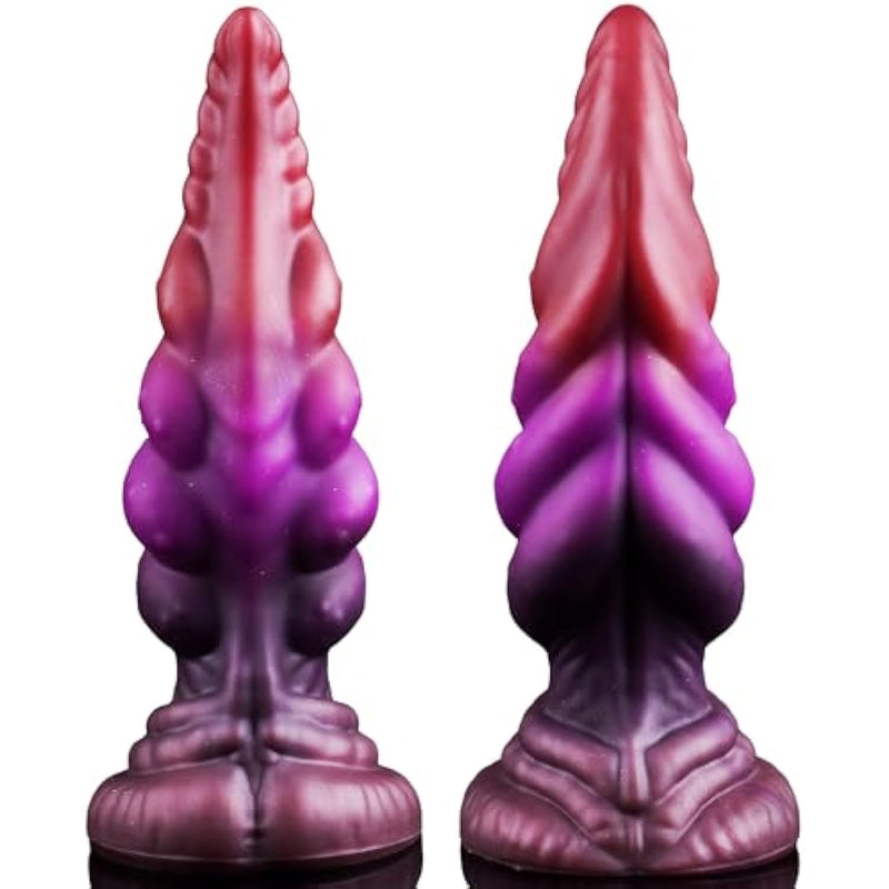 Tapered Knotted Dildo Fantasy Dragon Dildo, 7.8" Thick Silicone Tentacle Anal Dildos, Sex Toys With Knot, Huge Butt Plug Prostate Stimulator With Suction Cup, Curved Ribbed Dildos For Men Women