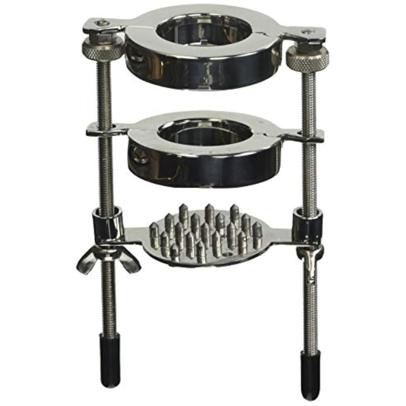 Stainless Steel Spiked Cbt Ball Stretcher And Crusher | Adjustable Weight, Ring, & Spike Compression | Allen Wrench Included | Premium Restraint Tool For Men