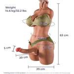 Shemale Sex Toy 32.2 Lbs Torso Sex Doll With 7.7 Inch Realistic Dildo And Soft Breasts Unisex Anal Sex Stroker Trans Dolls For Gay Couples Men Women Adult Toy For Masturbation