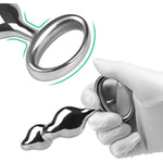 Safe Pull Ring Anal Beads With Stainless Steel Graduated Balls Beginner Butt Plug Adult Sex Toy For Men Women Couples