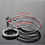5.52 In Large Male Cock Cage Chastity Devices- Waterproof Reusable Lock Cage Devices Lightweight Cages Sex Toy For Men, Silver