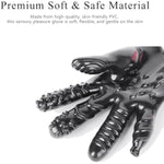 Adult Sex Glove Women G-Spot Stimulator Finger Vibrator Accessory Sm Sex Toy For Women Erotic Vaginal Clitoral Massage With Textured Raised Nubs Design For Couple Sex Play Waterproof Pvc Glove