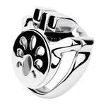 Patterned Chastity Cage Male Sex Toys With Anti-Slip Leather Belt Invisible Cylinder Design Cock Cage Breathable Devices For Men Bdsm Bondage (55Mm)