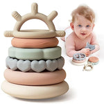 Stacks Of Circles Soft Teething Toy | Educational Learning Baby Toy | Stacking Ring Toys For Babies Boy And Girl | 7 Piece Teethers Set