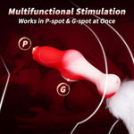 Anal Training Tool with Fox Tail Butt Plug for Men and Women - Soft Silicone Anal Sex Toys in Red & Black