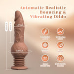 Thrusting Dildo Vibrator - 9.29" Realistic Silicone Dildos For G Spot Anal Stimulation With 10 Vibrating & 3 Bouncing Modes, Adult Toys Penis Sex Toys For Women Men Couples (Drillme)