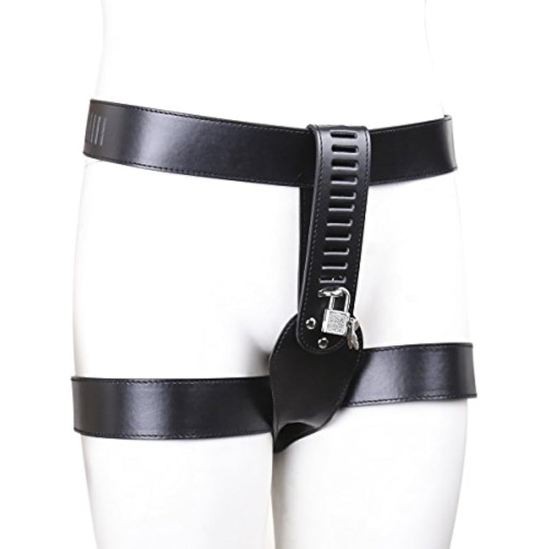 Leather Chastity Belt, Adult Toy, Men'S Chastity Pants, Black