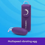 Wickedly Powerful Vibrating Egg For Women - Smooth 2.5 Inch Multispeed Bullet Vibrator - 31 Inch Wired Remote Control Love Egg For Couples - Purple