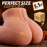 Realistic Male Masturbator Ass, Soft Dual Channel Pocket Pussy | 5.1lbs Portable Soft TPE Male Sex Toy, 3D Dual-Channel Texture, Realistic Skin Feel, Body-Safe TPE