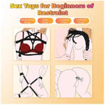 Sex Bondage Restraint Kits Bdsm Toys 12 Pcs Handcuffs Ankle Cuffs Anal Plug Nipple Clamps Ball Gag Blindfold Rope Leather Restraints Set Adjustable For Adult Beginners (Black)