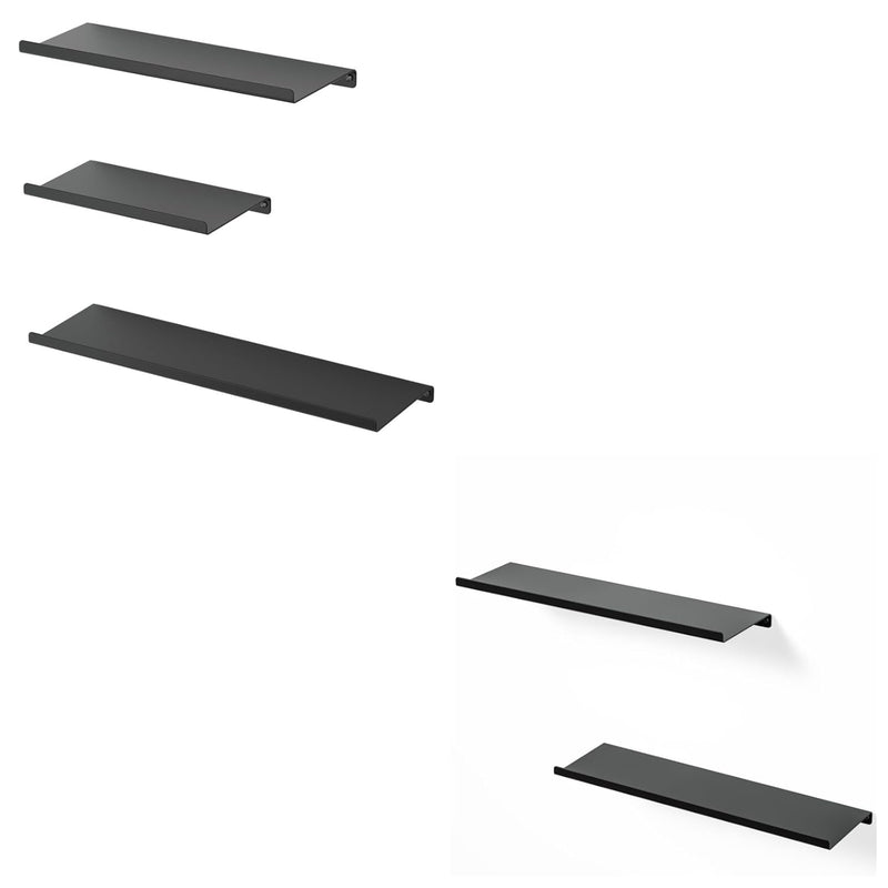 Black Floating Shelves, Metal Wall Shelves Set Of 3 Black Metal Wall Shelves 2