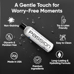 Passion Anal Desensitizing Lube, 8.25 Fl Oz - Maximum Strengthnatural Water-Based Lubricant For Comfortable Use, Long-Lasting Formula, Non-Staining & Easy To Clean