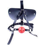 Leather Restraint Blindfold Harness With Breathable Holes Mouth Ball Gag Sm Bondage Gag Sex Toys For Couple