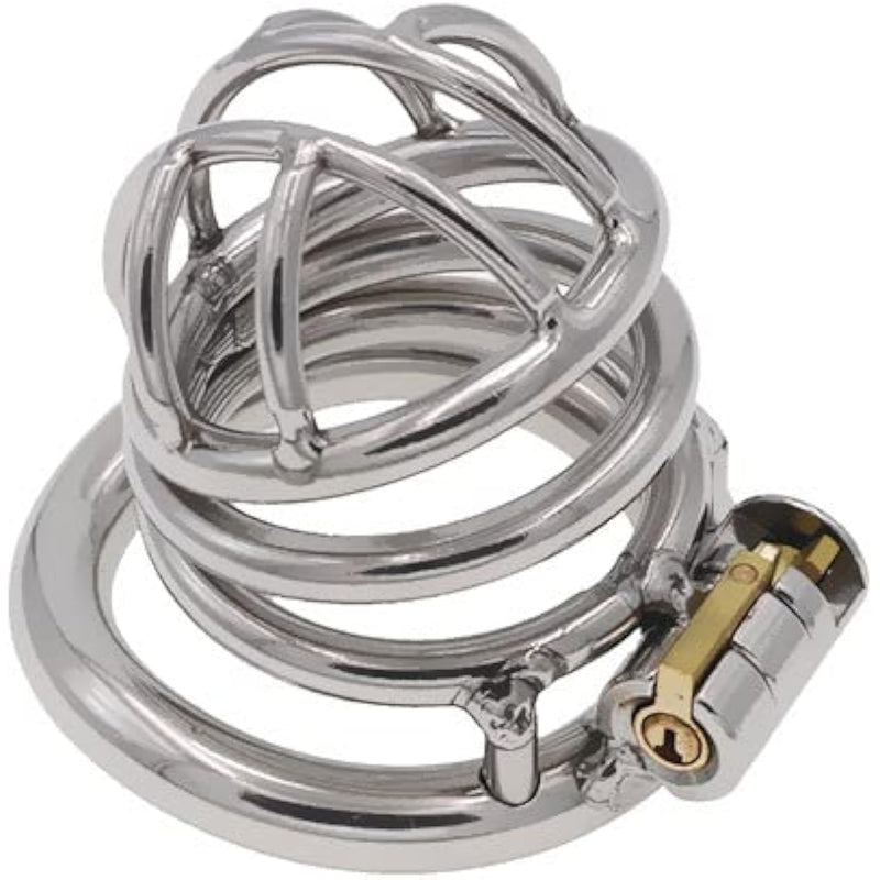 Adult Toys Stainless Steel Chastity Lock Chastity Device Male Beginner Cage Chastity Cage Penis Cage Penis Lock Massage To Prevent Erection Restraint Alternative Stimulator(45Mm)