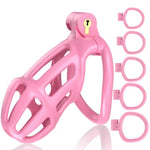Male Chastity Cage for Men - 3D Printing Bondage Device with 5 Ball Rings and Locks