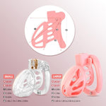 Male Chastity Device Cock Cage - Lightweight Vertical Invisible Lock Chastity Cage For Men With 4 Active Rings & 2 Keys Adult Sex Toys For Male Penis Exercise And Abstinence | Pink | Large Size