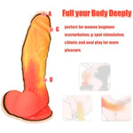 Sex Toy For Women 8.66 Inch Realistic Silicone Dildo, With Strong Suction Cup For Hands-Free Play, Realistic Penis For G-Spot Stimulation Dildos (Orange)