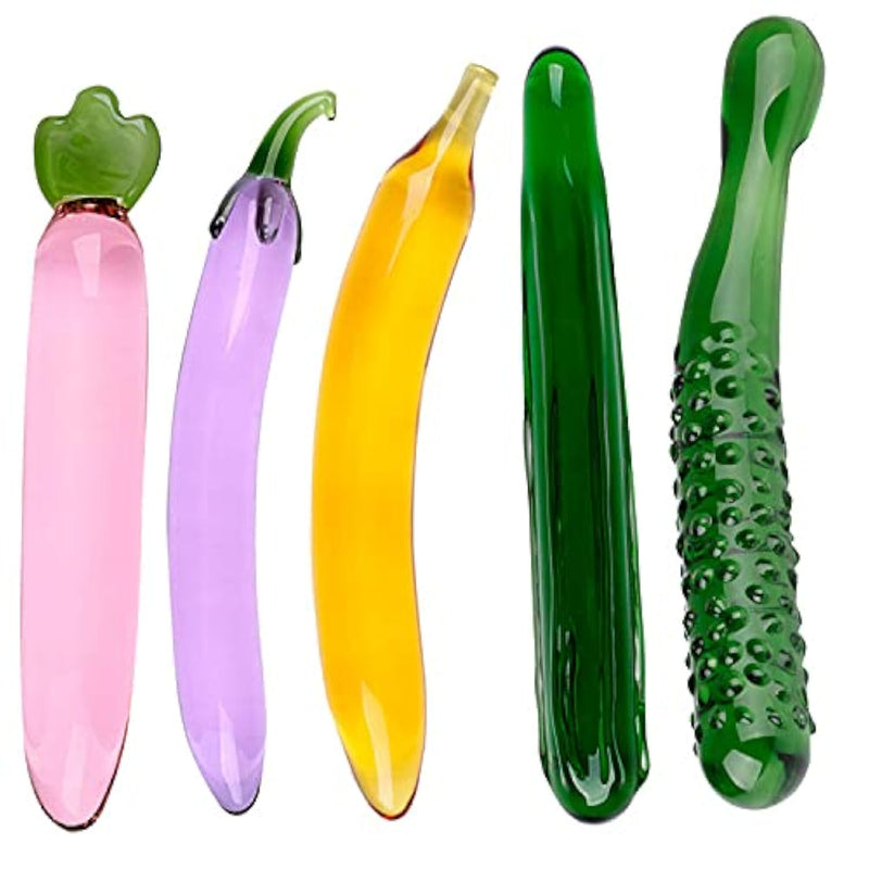 Glass Anal Butt Plug Crystal Butt Plug Fruit Vegetable Training Sets New Top Unique Design Adult Sex Toys Sm G-Spot Pleasure For Male Female Glass Dildo Suitable For Beginners And Advanced Players