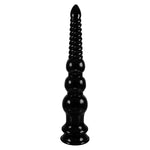 12.4 Inch Anal Beads Butt Plug With Suction Cup, 3 Gradually Larger Beads For Prostate Massage & G-Spot Stimulation, Strong Base Sex Toy For Men And Women (Black)