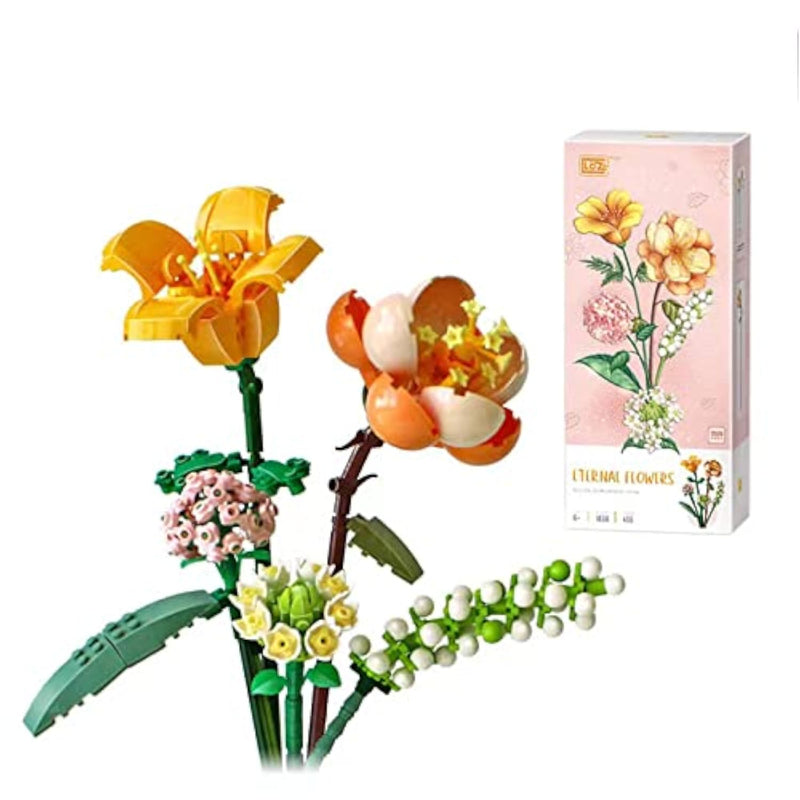 Mini Building Blocks Flower Bouquet Set, DIY Botanical Construction Toy