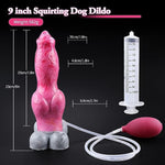 Squirting Dog Dildo 9 Inch Realistic Huge Monster Dildos With Knot And Suction Cup, Big Pink Silicone Thick Dragon Dildo Anal Toy For Women And Men