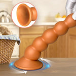 5 Sizes Anal Beads Butt Plug G-Spot Dildo Soft Prostate Massager Vaginal Stimulation Strong Suction Cup Liquid Silicone Anal Stretcher Adult Sex Toys (M)