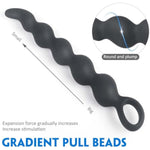 Anal Beads Liquid Silicone Anal Toy With Pull Ring, 9 Inch Long & Flexible Anal Plug Sex Toys With 5 Progressive Beads, G-Spot Stimulator Adult Anal Toy For Men Women
